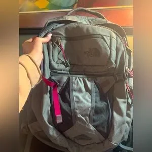 The North Face | Bags | Grey Northface Backpack With Pink  display picture 1
